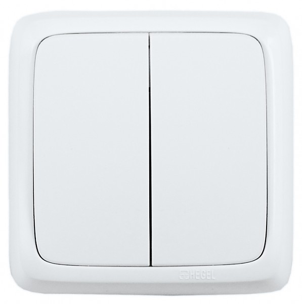 Выкл. наружный 2-кл. HEGEL (белый)
