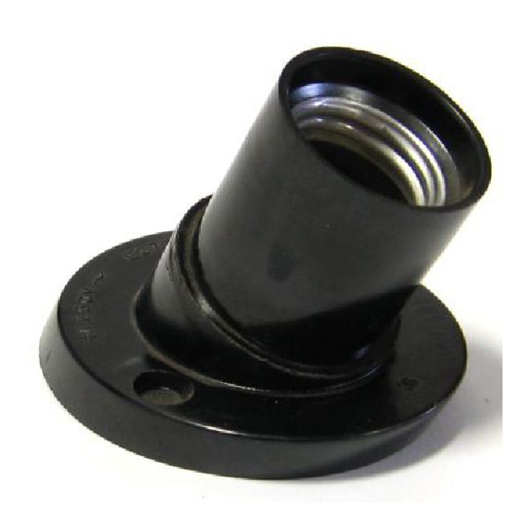 Патрон карболит настенный/наклон.  Е27 (черный)