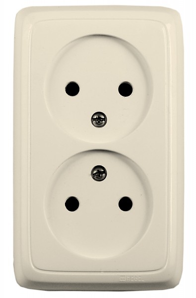 Розетка наружная 2-ая HEGEL (сл/кость)