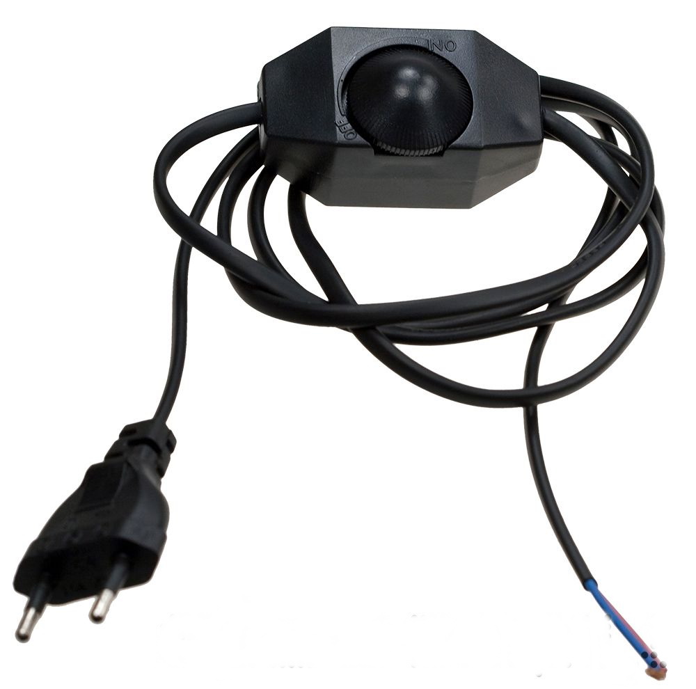 Переключатель для бра диммер со шнуром (черный)