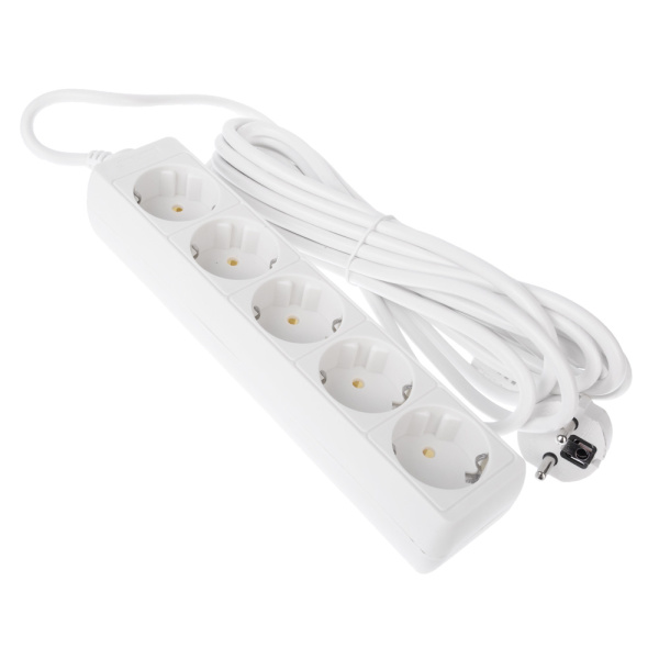 Удлинитель 5 гнезд 05 метров с зазем и выкл. (ПВС)