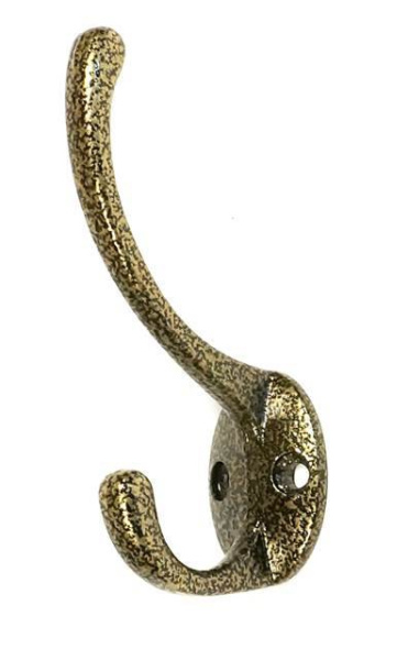 Крючок-вешалка двойной вертикальный бронза (№24)