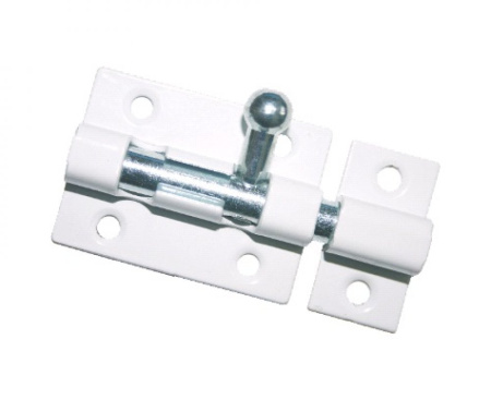 Шпингалет ЗТ4(наружн. крепл.) бел.