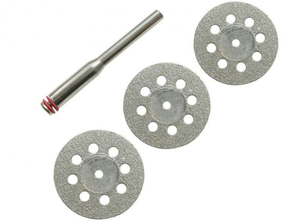 Круг алмазный отрезной 3шт + оправка  (Д)