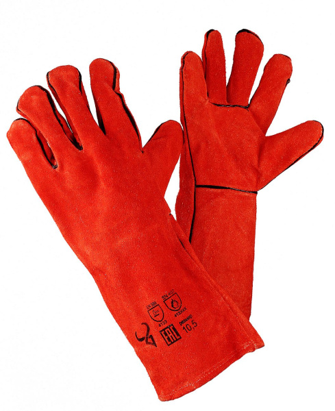 Краги сварщика 5-ти палые (красные, синие ТРЕК) (12)