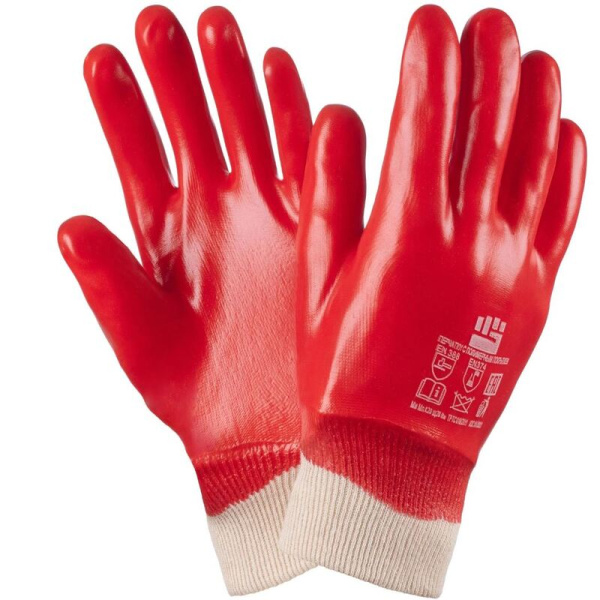Перчатки МаслоБензоСтойкие (красные) (12)