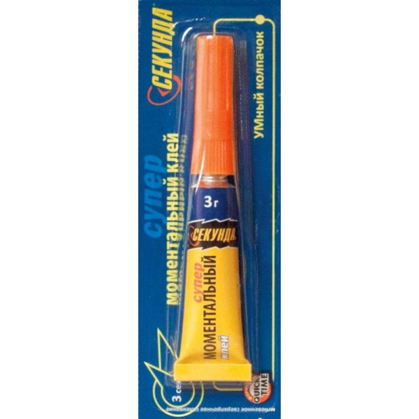 Суперклей "Секунда" прозрачный 3гр. на ленте (12/288)