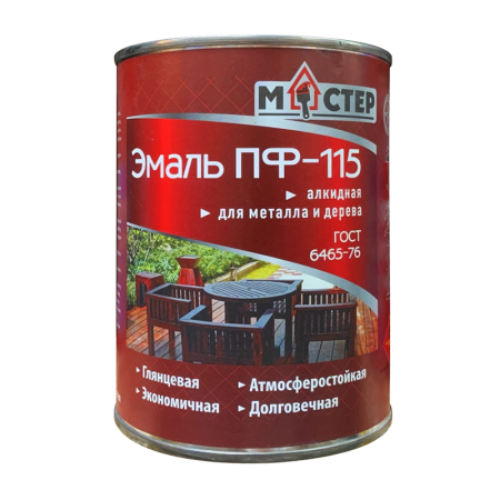 Эмаль ПФ-115 красная 0,9кг