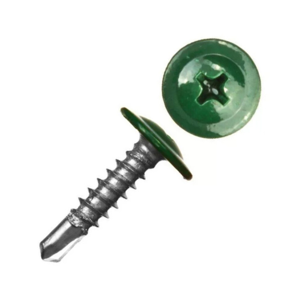 Саморез пресс-шайба 4,2 х 16 сверло (6005 зеленый)