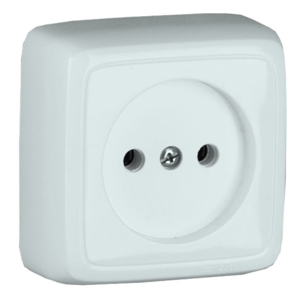Розетка наружная 1-ая HEGEL (белая)