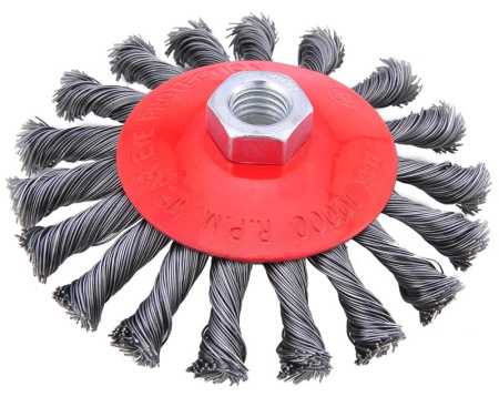 Щетка для УШМ "тарелка" (крученая пров-ка) 100 мм.