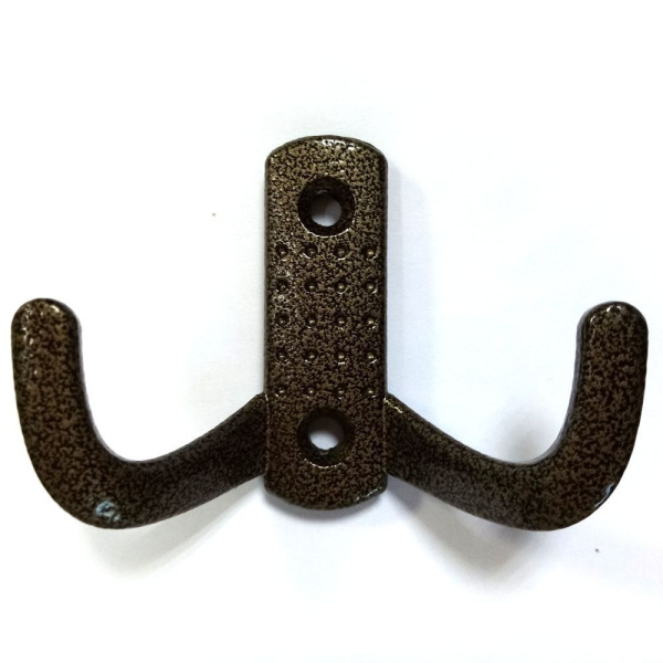 Крючок-вешалка двойной горизонт. бронза  (№10)