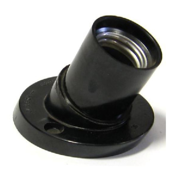 Патрон карболит настенный/наклон.  Е27 (черный)