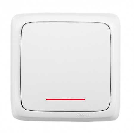 Выкл. наружный 1-кл./индикатор HEGEL (белый)