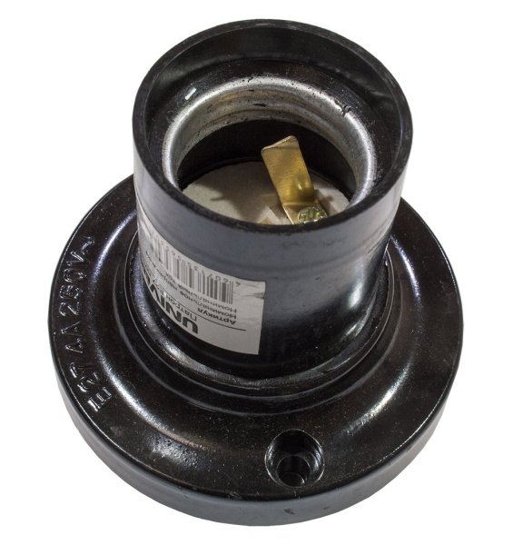 Патрон карболит потолочный/прямой Е27 (черный)