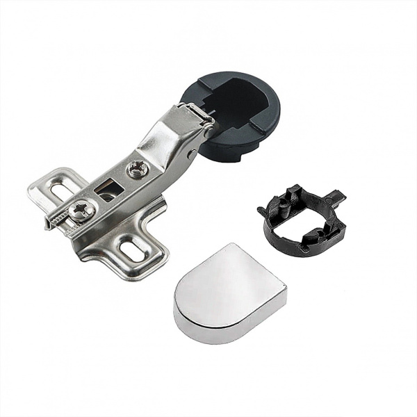 Петля (стекл.) накладная с хром. заглушкой