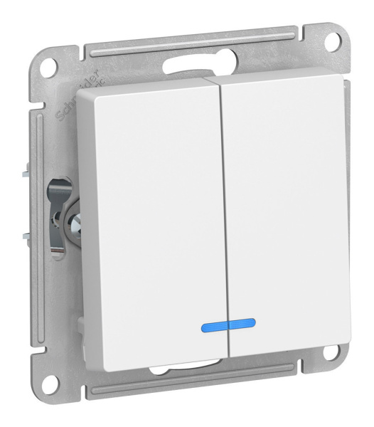 Выкл. скрытый 2-ый/индикатор ATLASDESIGN  (белый) Выкл. скрытый 2-ый/индикатор ATLASDESIGN  (белый)