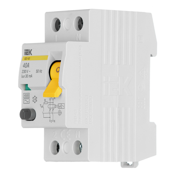 Выкл/диф. (УЗО) 2 - полюсной ИЕК 40 А