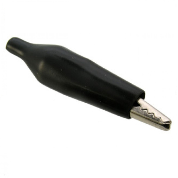 Зажим изолированный крокодил 10А черный ТДМ