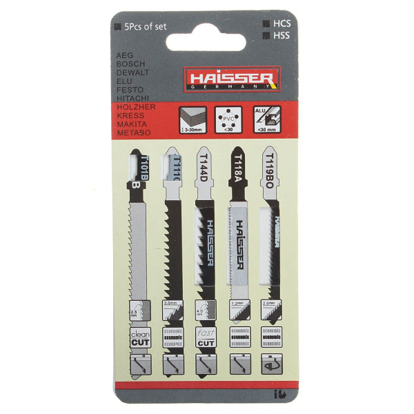 Набор пилок для лобзика Haisser (5 шт.)