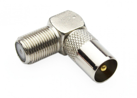 Переходник гнездо F- штуцер ТV угловой