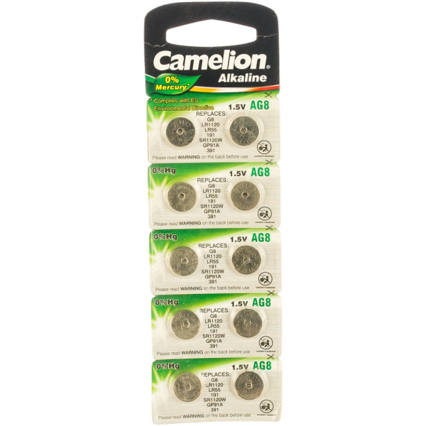 Эл. питания Camelion G08(391; LR1120) (часовая)