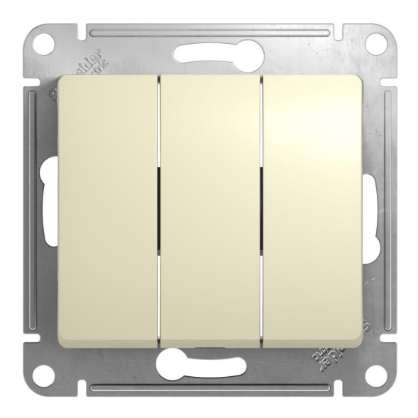 Выкл. скрытый 3-ой ATLASDESIGN  (бежевый) Выкл. скрытый 3-ой ATLASDESIGN  (бежевый)