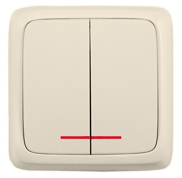 Выкл. наружный 2-кл./индикатор HEGEL (сл/кость)