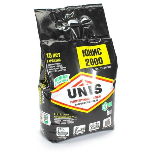 Клей для плитки ЮНИС 2000 5кг