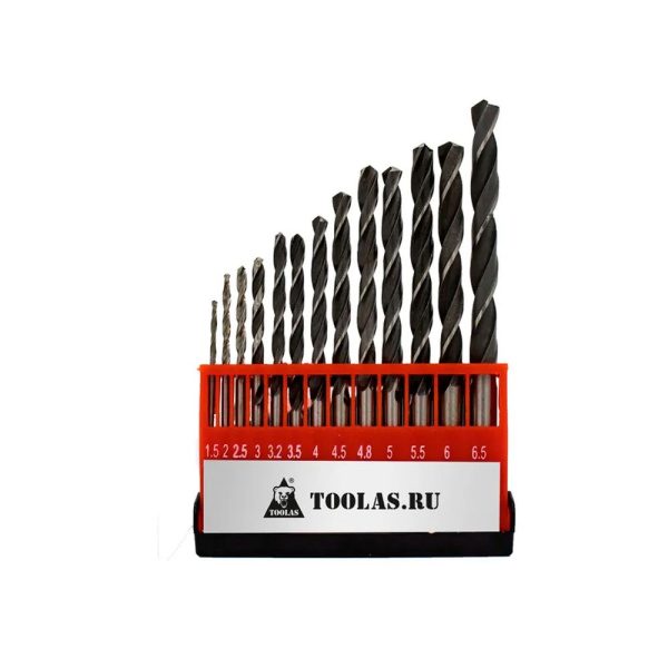 Набор сверл по металлу Toolas 1,5 - 6,5 мм(13шт.)