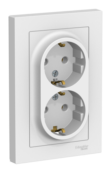 Розетка скрытая 2-ая с заземл. ATLASDESIGN (белая) Розетка скрытая 2-ая с заземл. ATLASDESIGN (белая)