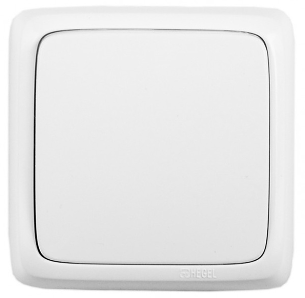 Переключатель наружный 1-кл. HEGEL (белый)