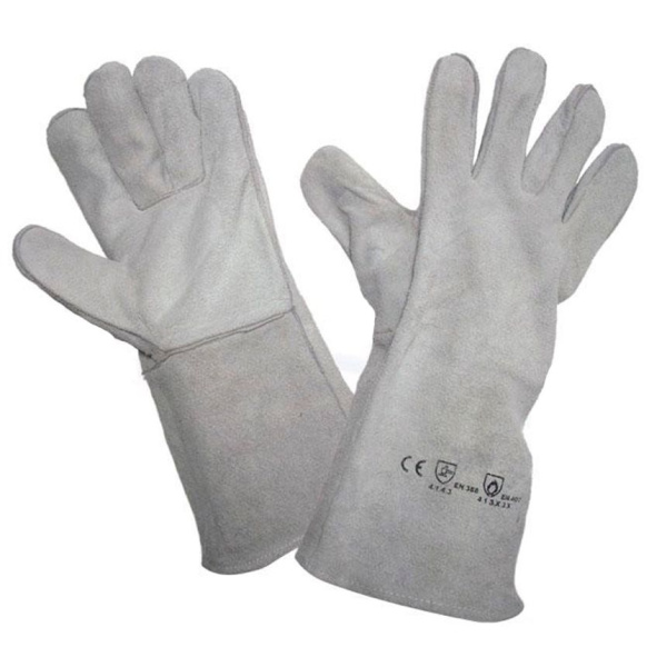 Краги сварщика 5-ти палые (серые) длинные (12)